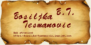 Bosiljka Tešmanović vizit kartica